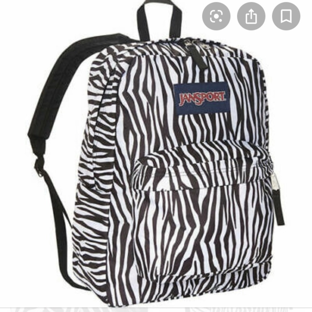LIKE NEW Jansport Zebra Print 5 pocket Backpack
